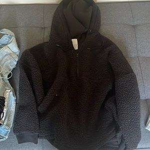 Victoria’s Secret Pink Black Sherpa Hoodie